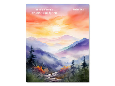 In the morning my spirit longs for You, My soul yearns for You in the night (Isaiah 26:9) Set of 2 Digital download printable art